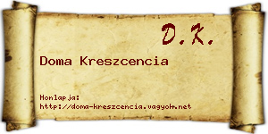 Doma Kreszcencia névjegykártya